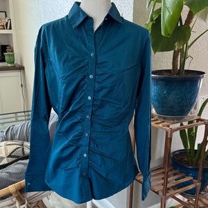 Elegant Teal Button-Down Women's Shirt
